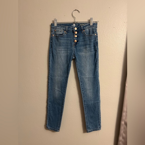 7 For All Mankind High Rise Blue Jeans - Picture 1 of 5
